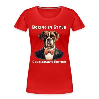 Boxen mit Stil - Frauen Premium Bio T-Shirt - Rot - Vorne - Mia (176cm)