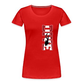 Plongée - don de plongeur - T-shirt bio Premium Femme - rouge - Devant - Mia (176cm)