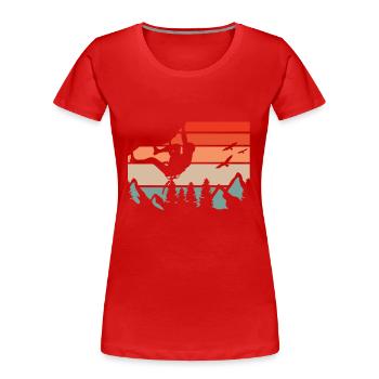 Rocher de bloc - T-shirt bio Premium Femme - rouge - Devant - Mia (176cm)