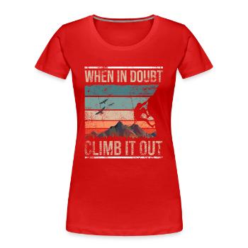 Rocher d'escalade rétro - T-shirt bio Premium Femme - rouge - Devant - Mia (176cm)