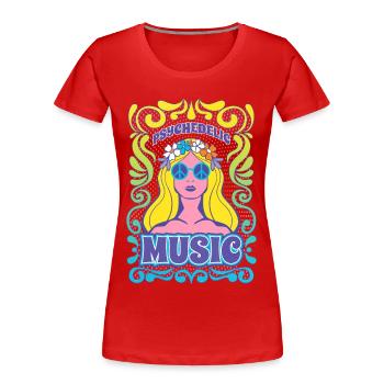 Hippie Music Graphic - Women's Premium Organic T-Shirt - red - Front - Mia (176cm)