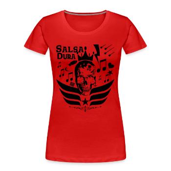 Salsa Dura -Salsa Dance Shirt - Women's Premium Organic T-Shirt - red - Front - Mia (176cm)
