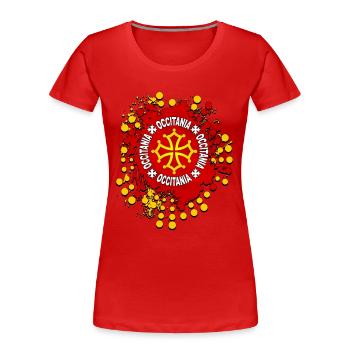 Occitanie - T-shirt bio Premium Femme - rouge - Devant - Mia (176cm)