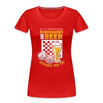 Board Games Beer Board Gamer Board Games & Beer - Women's Premium Organic T-Shirt - red - Front - Mia (176cm)