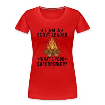 Scout Camping Outdoor Campfire Hiking Backpacking - Women's Premium Organic T-Shirt - red - Front - Mia (176cm)
