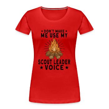 Scout Camping Outdoor Campfire Hiking Backpacking - Women's Premium Organic T-Shirt - red - Front - Mia (176cm)