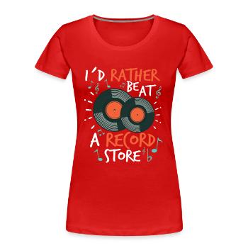 Records Lp Collector Amateurs de disques - T-shirt bio Premium Femme - rouge - Devant - Mia (176cm)