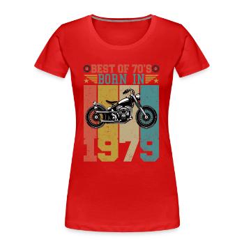 Best Of The 70's Geboren 1979 Vintage Motorrad - Frauen Premium Bio T-Shirt - Rot - Vorne - Mia (176cm)