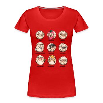 Word game sheep unschaf flock of sheep funny sheep - Women's Premium Organic T-Shirt - red - Front - Mia (176cm)