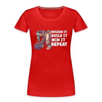 Ingénieur en robotique pour l’apprentissage automatique - T-shirt bio Premium Femme - rouge - Devant - Mia (176cm)