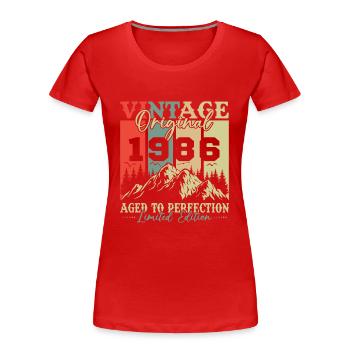 40 Years 1986 Vintage Retro Birthday Gift - Women's Premium Organic T-Shirt - red - Front - Mia (176cm)