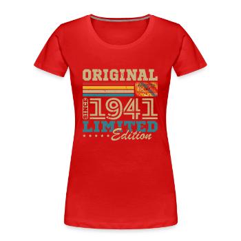 1941 Vintage Retro Birthday Gift - Women's Premium Organic T-Shirt - red - Front - Mia (176cm)