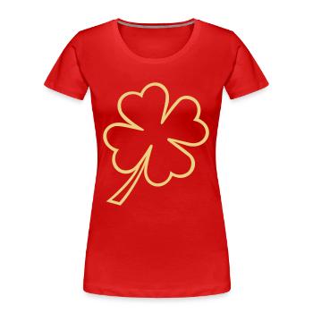 lucky clover st patrick - Frauen Premium Bio T-Shirt - Rot - Vorne - Mia (176cm)