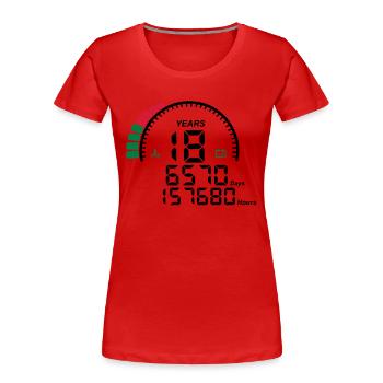 Gegen Jubiläum Jahre 18 Jahre - Frauen Premium Bio T-Shirt - Rot - Vorne - Mia (176cm)