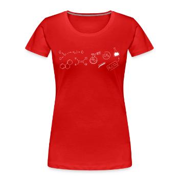 Chimie Formule structurale - T-shirt bio Premium Femme - rouge - Devant - Mia (176cm)