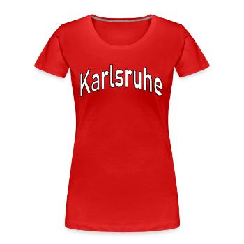 Karlsruhe - Women's Premium Organic T-Shirt - red - Front - Mia (176cm)