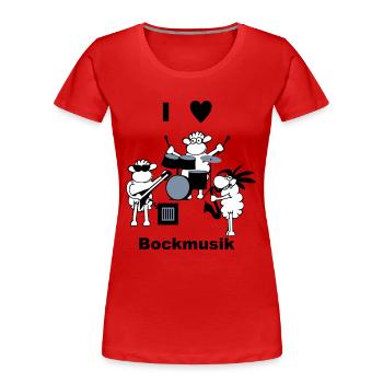 j'aime Bock Musique - T-shirt bio Premium Femme - rouge - Devant - Mia (176cm)