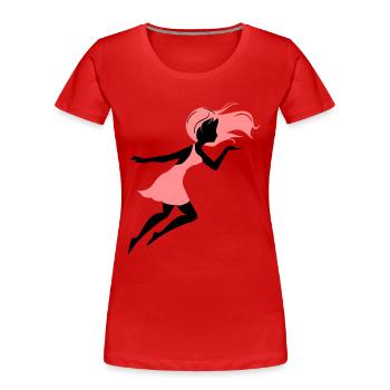 Girly - Frauen Premium Bio T-Shirt - Rot - Vorne - Mia (176cm)