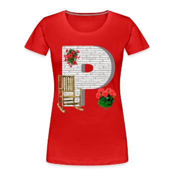 garten p - Frauen Premium Bio T-Shirt - Rot - Vorne - Mia (176cm)