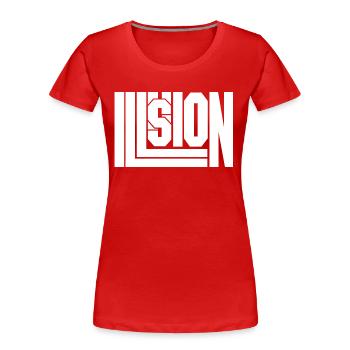 Illusion - Women's Premium Organic T-Shirt - red - Front - Mia (176cm)