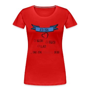 ich bin klein und süß - Frauen Premium Bio T-Shirt - Rot - Vorne - Mia (176cm)