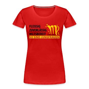 Sternzeichen Jungfrau Eigenschaften - Frauen Premium Bio T-Shirt - Rot - Vorne - Mia (176cm)