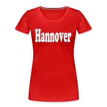 Hannover - Frauen Premium Bio T-Shirt - Rot - Vorne - Mia (176cm)