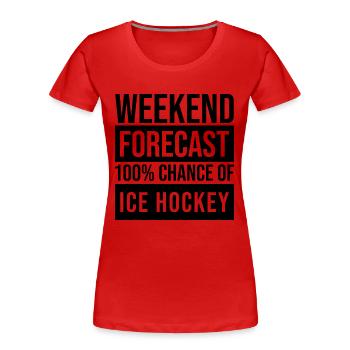 Eishockey Eishockey Eishockey Eishockey - Frauen Premium Bio T-Shirt - Rot - Vorne - Mia (176cm)