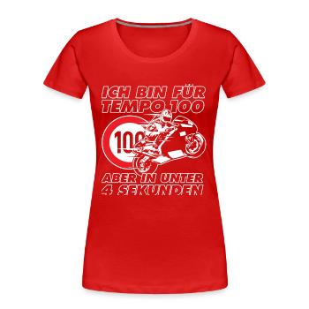 Motorrad fahren 4 Sekunden Superbike - Frauen Premium Bio T-Shirt - Rot - Vorne - Mia (176cm)
