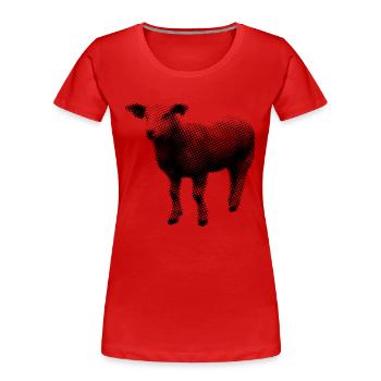 Lamm - Frauen Premium Bio T-Shirt - Rot - Vorne - Mia (176cm)