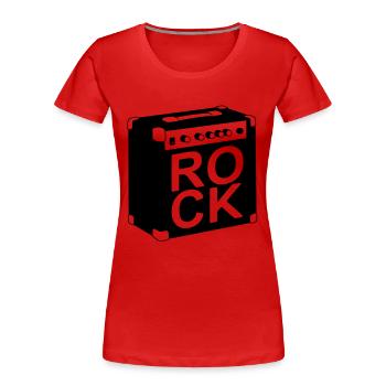 Rock amp - Women's Premium Organic T-Shirt - red - Front - Mia (176cm)
