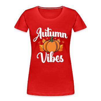 Autumn - Women's Premium Organic T-Shirt - red - Front - Mia (176cm)