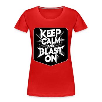 Schlagzeug Spruch Drummer Schlagzeuger Blast Beats - Women's Premium Organic T-Shirt - red - Front - Mia (176cm)