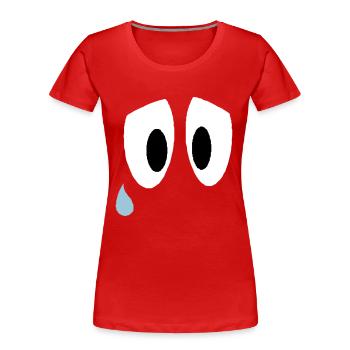 Smiley Sad Eyes - T-shirt bio Premium Femme - rouge - Devant - Mia (176cm)