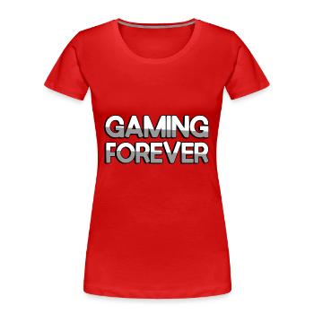 GAMING FOREVER - Gaming - Frauen Premium Bio T-Shirt - Rot - Vorne - Mia (176cm)