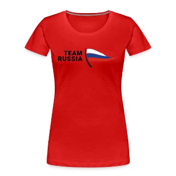 Team Russia - Frauen Premium Bio T-Shirt - Rot - Vorne - Mia (176cm)