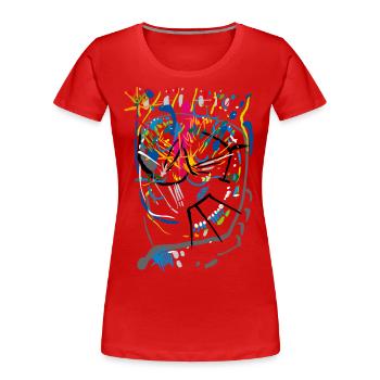 Kunst - Frauen Premium Bio T-Shirt - Rot - Vorne - Mia (176cm)