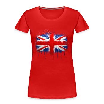 Union Jack Graffiti - Frauen Premium Bio T-Shirt - Rot - Vorne - Mia (176cm)