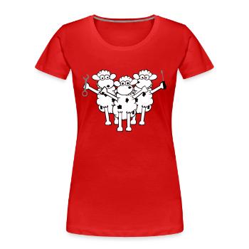 mechanikaeaeaergruppe_3f - Frauen Premium Bio T-Shirt - Rot - Vorne - Mia (176cm)