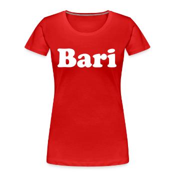 Bari - T-shirt bio Premium Femme - rouge - Devant - Mia (176cm)
