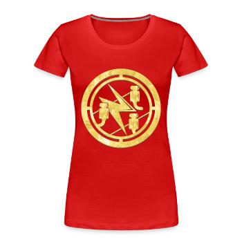 Elektriker Zunft Wappen Logo Gold - Frauen Premium Bio T-Shirt - Rot - Vorne - Mia (176cm)