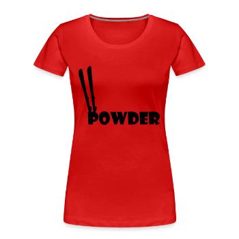 Ski, ski, ski, après-ski, freeski, freeskiing - T-shirt bio Premium Femme - rouge - Devant - Mia (176cm)