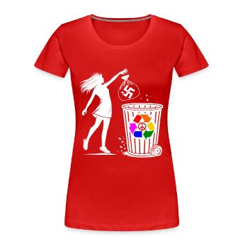 FCK NZS - Contre la droite - gardez votre environnement propre - T-shirt bio Premium Femme - rouge - Devant - Mia (176cm)