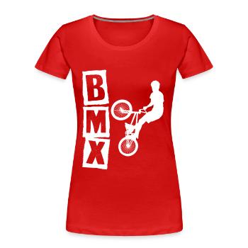 BMX Rennrad Radfahrer Trick - Frauen Premium Bio T-Shirt - Rot - Vorne - Mia (176cm)