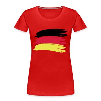 Deutschland Flagge - Frauen Premium Bio T-Shirt - Rot - Vorne - Mia (176cm)