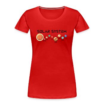Sonnensystem mit seinen Planeten - Frauen Premium Bio T-Shirt - Rot - Vorne - Mia (176cm)