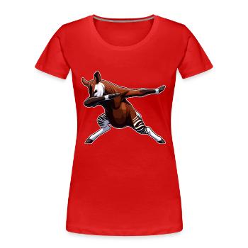 Okapi Tier Niedliches Okapi - Frauen Premium Bio T-Shirt - Rot - Vorne - Mia (176cm)