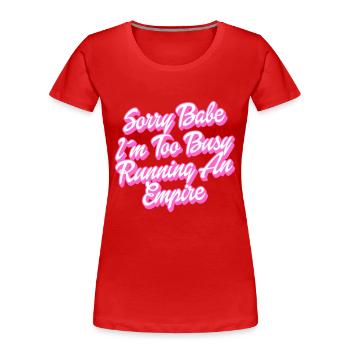 Busy Empire Runner | Farben änderbar - Frauen Premium Bio T-Shirt - Rot - Vorne - Mia (176cm)