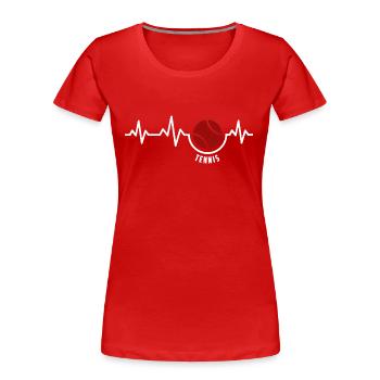 Heartbeat -Tennis Tennisspieler Tennisspielen - Frauen Premium Bio T-Shirt - Rot - Vorne - Mia (176cm)