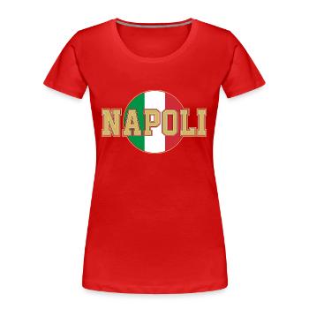 NAPOLI - Frauen Premium Bio T-Shirt - Rot - Vorne - Mia (176cm)